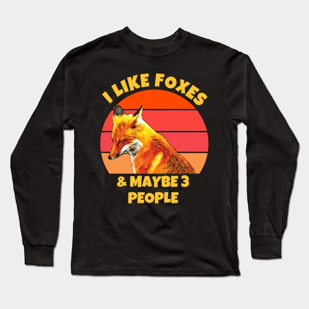 I Like Foxes and Maybe 3 People Long Sleeve T-Shirt by ardp13